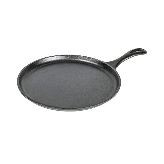 Lodge L9OG3 Cast Iron Round Griddle, Pre-Seasoned, 10.5-inch - Made in USA, Compatible with Stovetop, Oven, Grill & Campfire