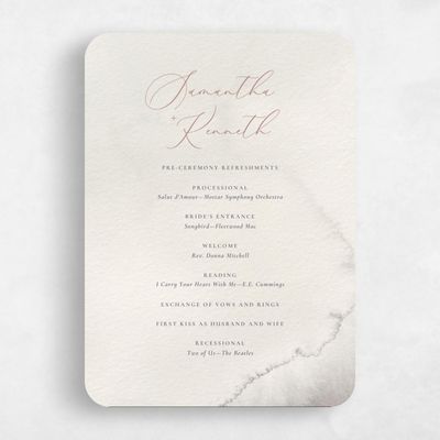 Beige Rounded Wedding Program - Elting