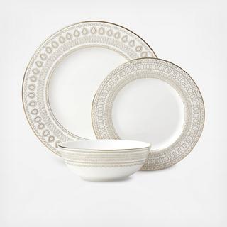 Gilded Pearl 3-Piece Place Setting, Service for 1