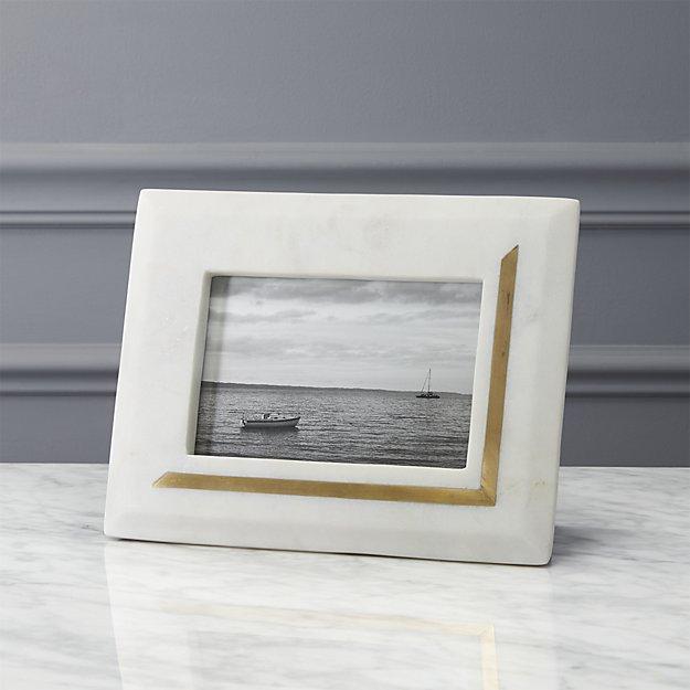 silas marble-brass 4x6 picture frame