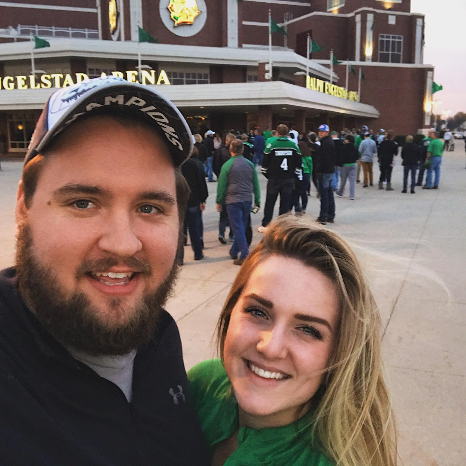 10.20.17 - UND Hockey. Alex's favorite winter hobby: Attending hockey games at the Ralph Engelstad Arena. Go SIOUX!