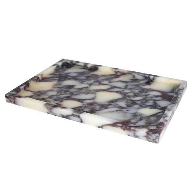 Real Luxurious Natural Marble Vanity Tray Genuine Marble Storage Tray for Home Decor Stone Tray for Bathroom/Kitchen/Vanity/Dresser Non-Resin/Non-Ceramic