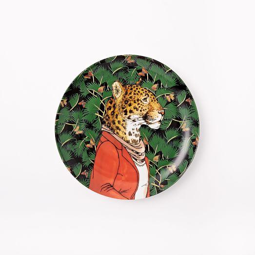 Dapper Animal Salad Plate, Jaguar