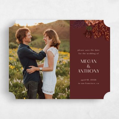 Red Ticket Wedding Save the Date - Harlow Photo