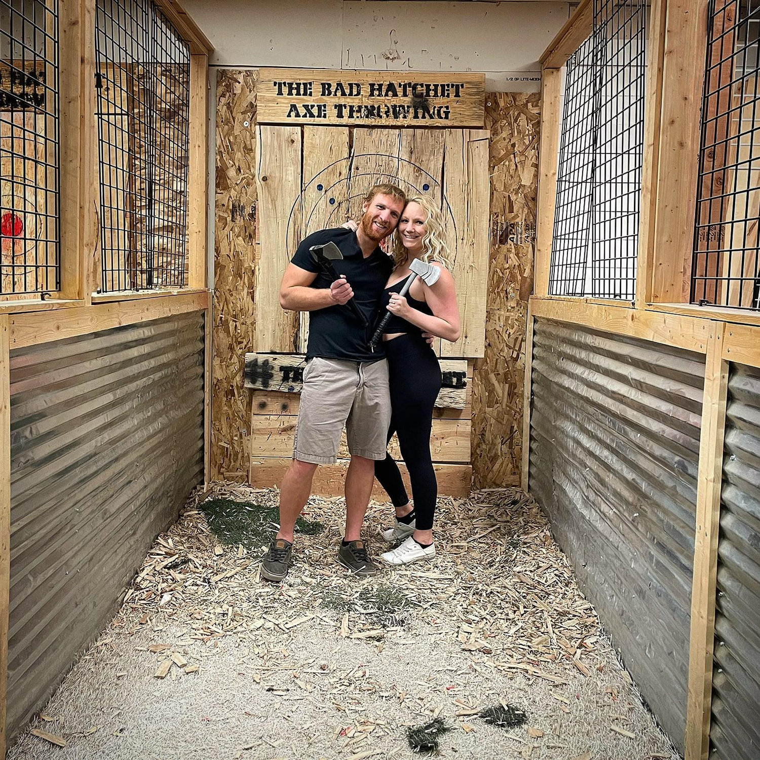 Sean's first time axe throwing! (Elise still only won 1 game)