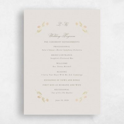 Dusty Pink Wedding Program - Isolde Foil