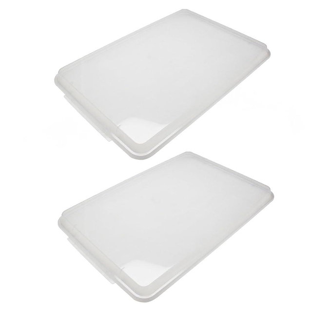 TrueCraftware- Full Size Polypropylene Sheet Pan Cover Clear Color Set of 2- Sheet Pan Cover for Baking Tray Baking Pans for Cookies and Cakes Perfect for Home Bakery and Restaurants
