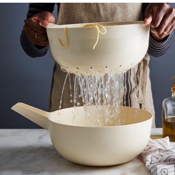Recycled Bamboo Colander & Pour Bowl Set, 5 Colors, 2 Sizes