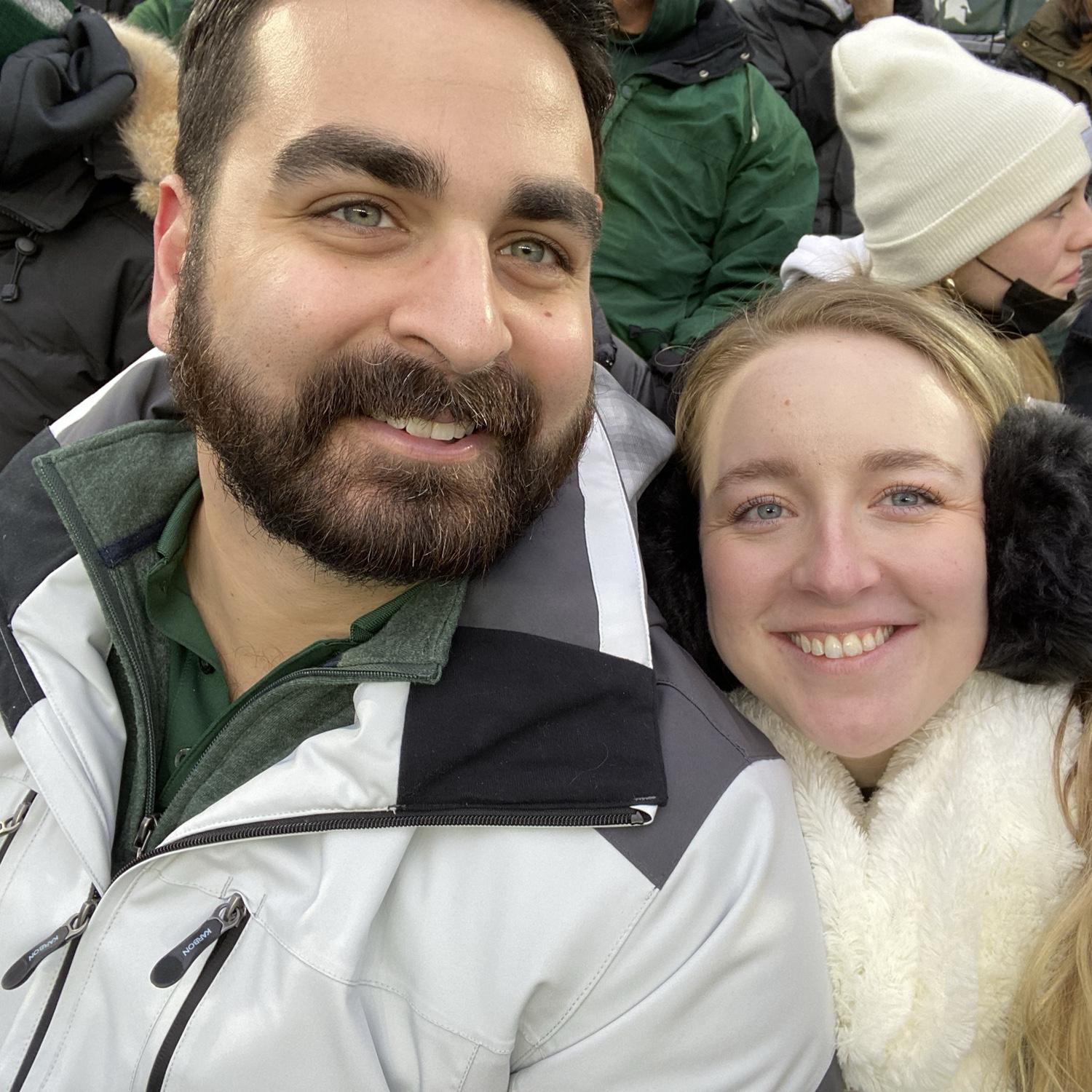 MSU football game, Go Green! 💚🤍