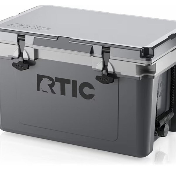 Dark Grey RTIC Ultra-Light Hard Cooler Insulated Portable Ice Chest Box for Beach, Drink, Beverage, Camping, Picnic, Fishing, Boat, Barbecue, 30% Lighter Than Rotomolded Coolers
