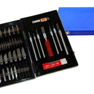 TCP Global Deluxe Cutting Knife SET with Case Similar to Exacto - 56 Piece Precision Hobby Knife Set