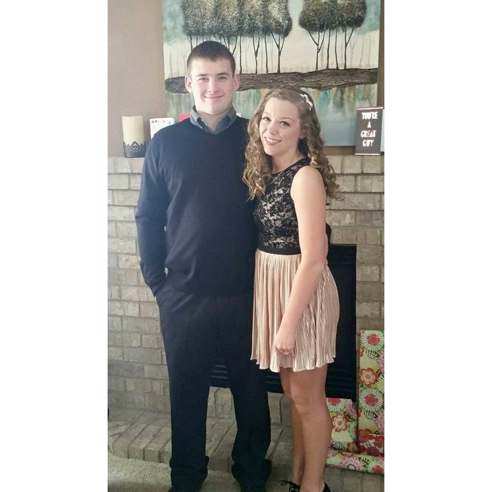 Taylor and Nathan on Taylor's Birthday, and celebrating Grandpa and Grandma Hughes 60th Anniversary. February 14, 2016