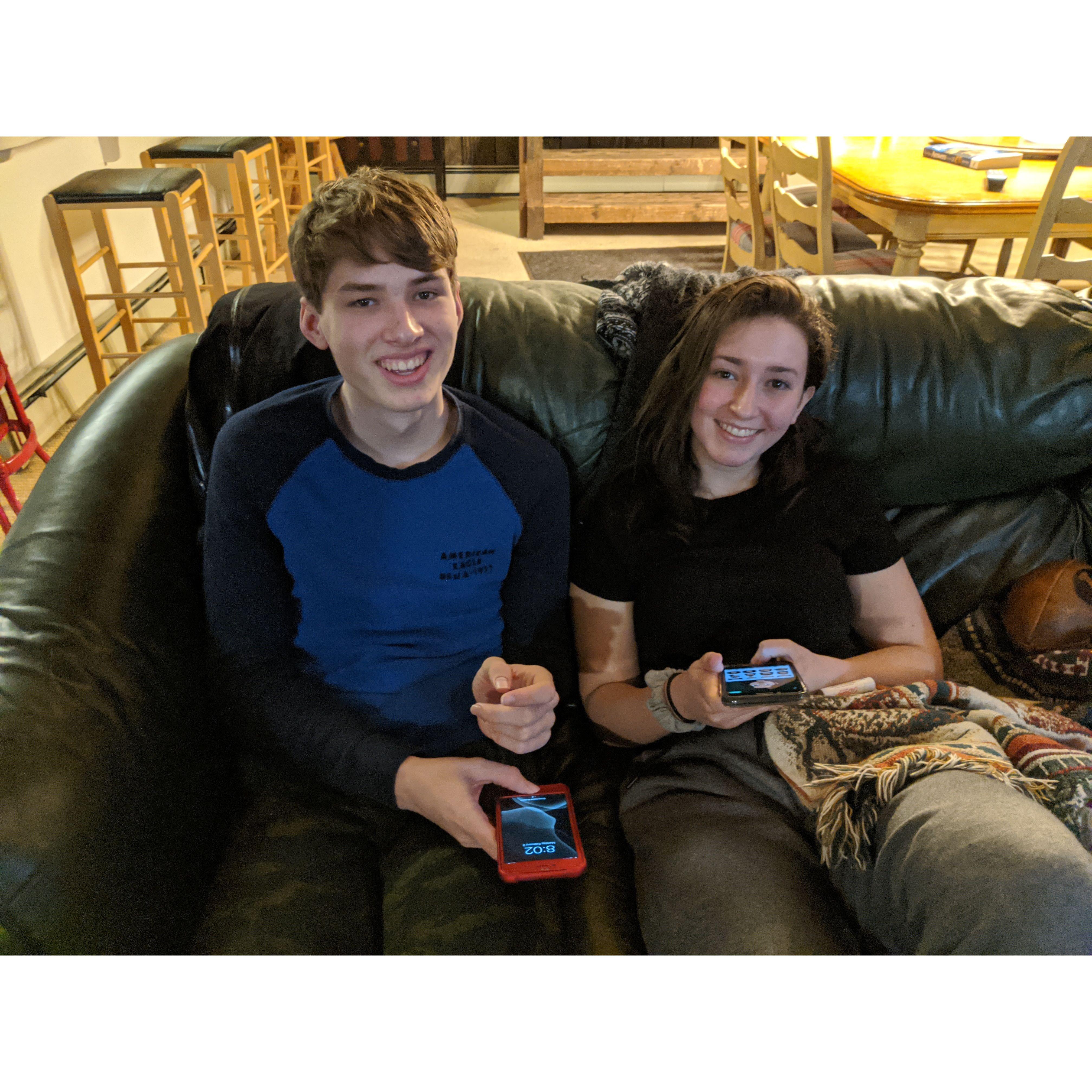 Resting after a busy day of skiing