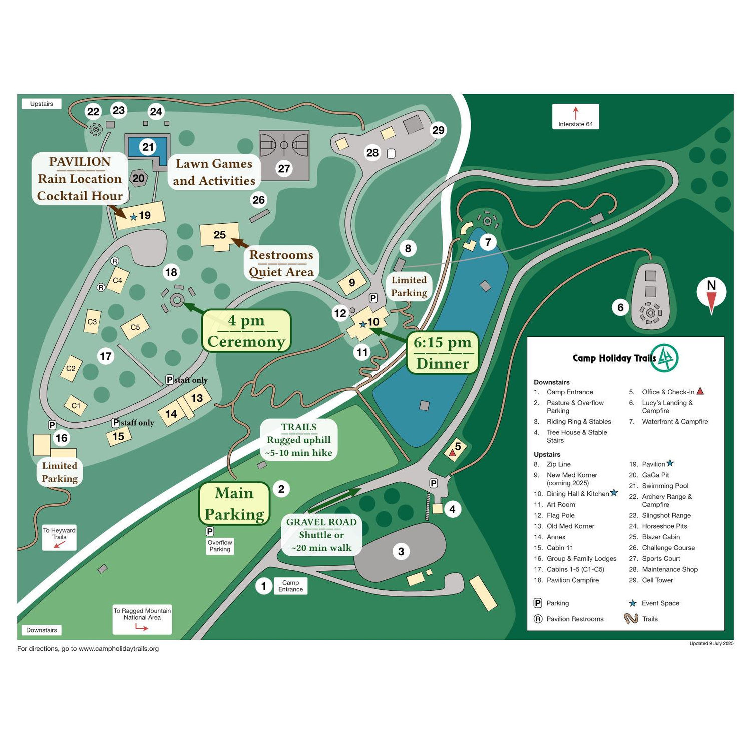 Map of Camp Holiday Trails for Saturday