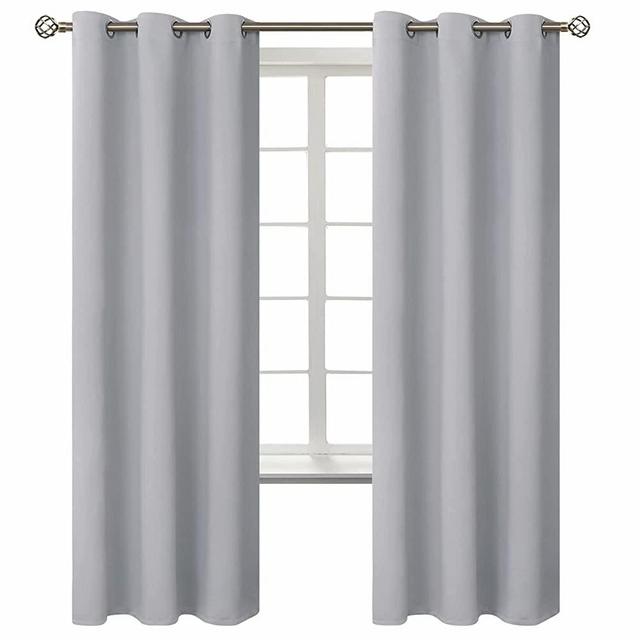 BGment Blackout Curtains for Bedroom - Grommet Thermal Insulated Room Darkening Curtains for Living Room, Set of 2 Panels (42 x 72 Inch, Light Grey)