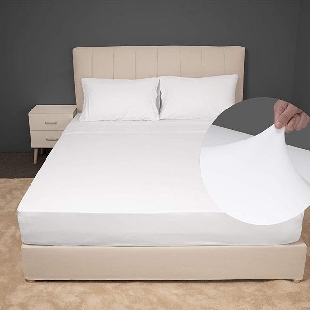 N&Y HOME Stretch Sheets Set King Size - Microfiber Jersey Knit & T-Shirt Like Extra Soft, 4 Way Stretchy Bed Sheets to Fit Most Mattress, Wrinkle Resistant - 4 Piece Sets, White, Cal King/King