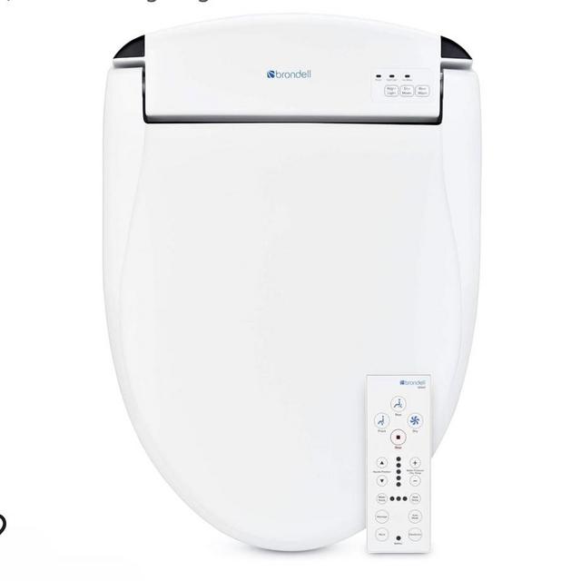 Brondell Swash SE600 Bidet Toilet Seat, Fits Elongated Toilets, White - Oscillating Stainless-Steel Nozzle, Warm Air Dryer, Ambient Nightlight