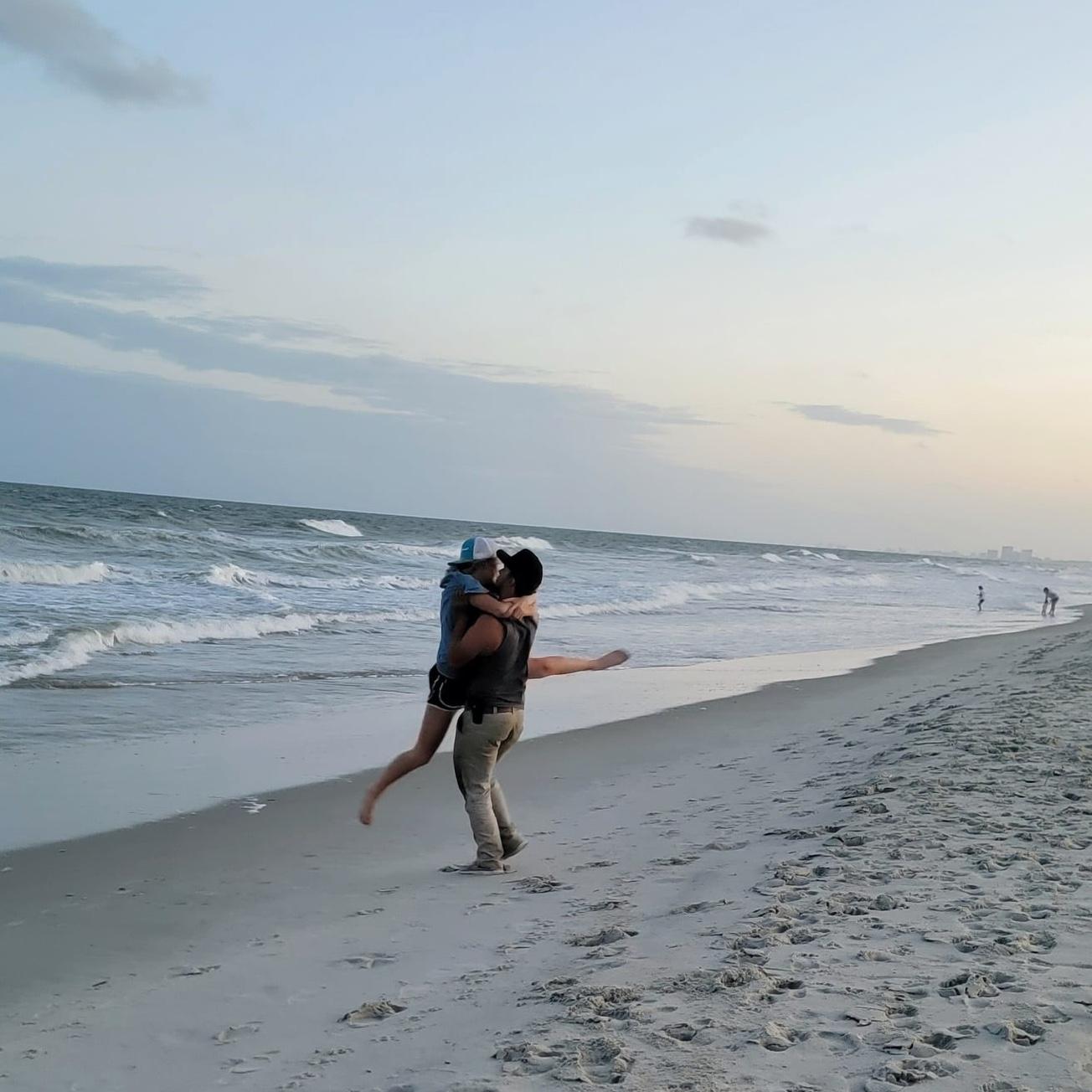 Fun at the beach together.