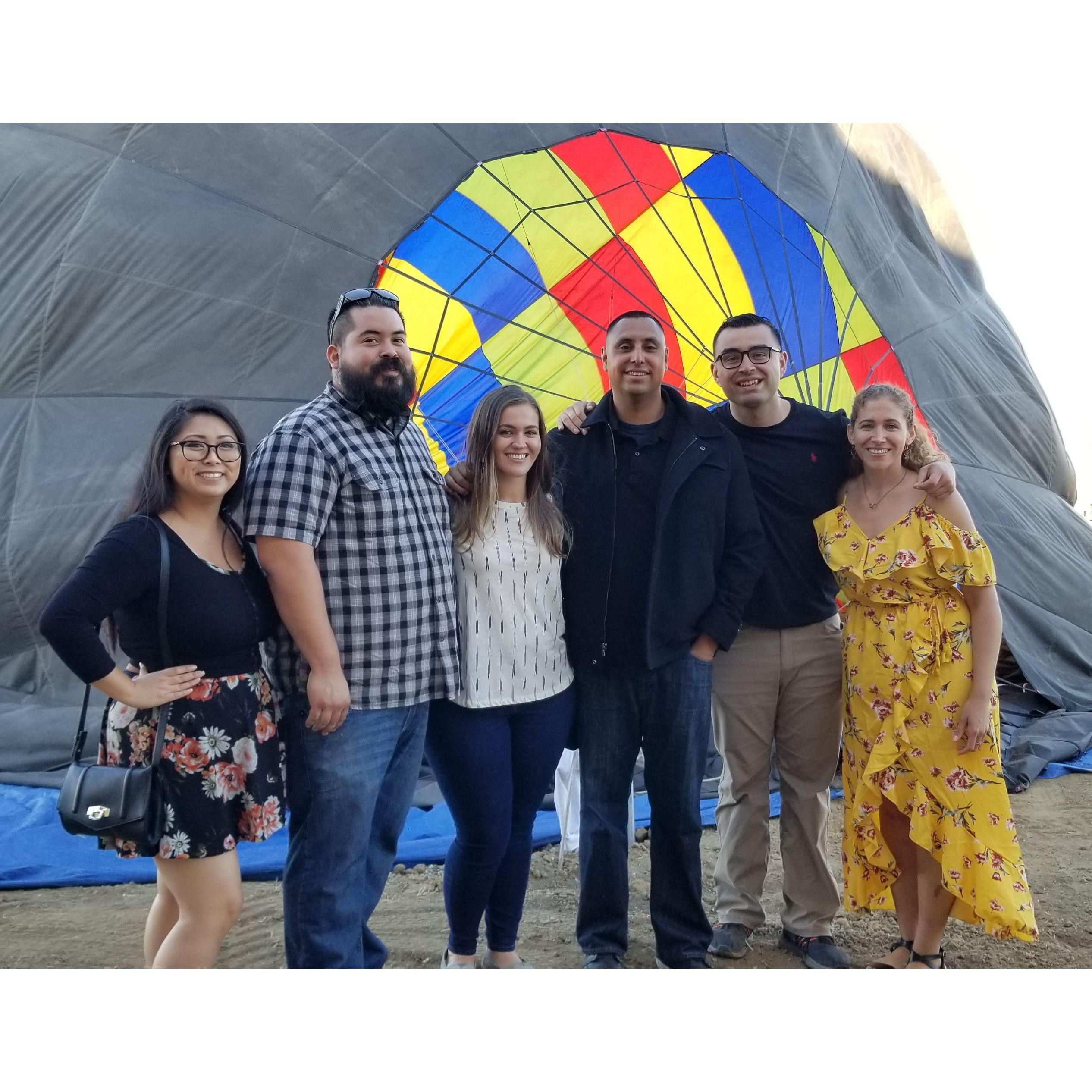 Our closest family and friends were waiting for us after the proposal and hot air balloon ride