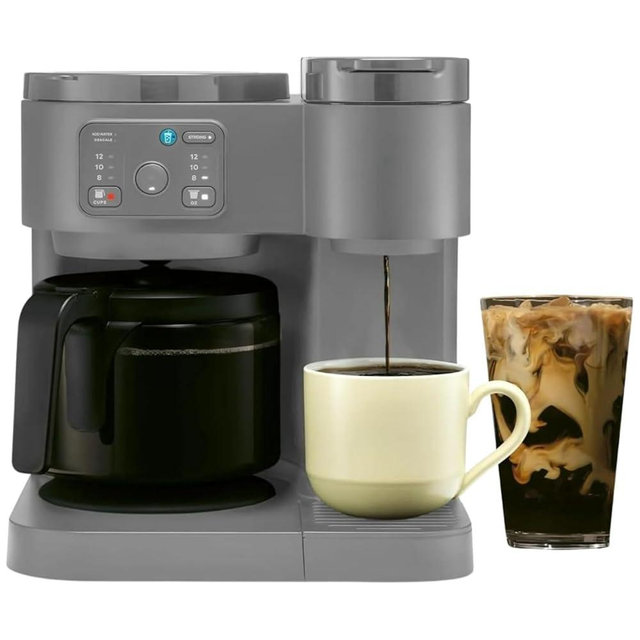 K-Duo Essentials Coffee Maker for Hot and Iced Drinks, Single Serve KCup Pod Brewer and 12 Cup Carafe Drip Coffee Pot, 72 oz Water Reservoir,Pause & Pour Feature, Perfect for Home & Office Use