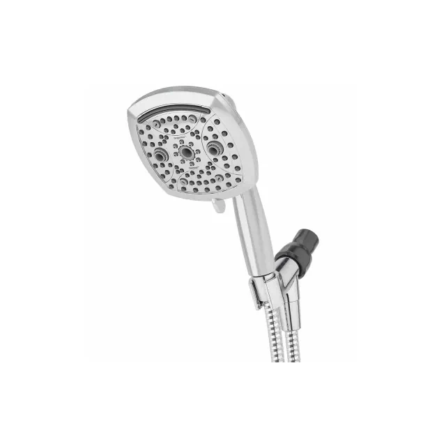 5" Contour 9 Spray WaterSense Hand Shower Chrome - Oxygenics: EPA Certified, 72" Hose, Multi-Setting Showerhead