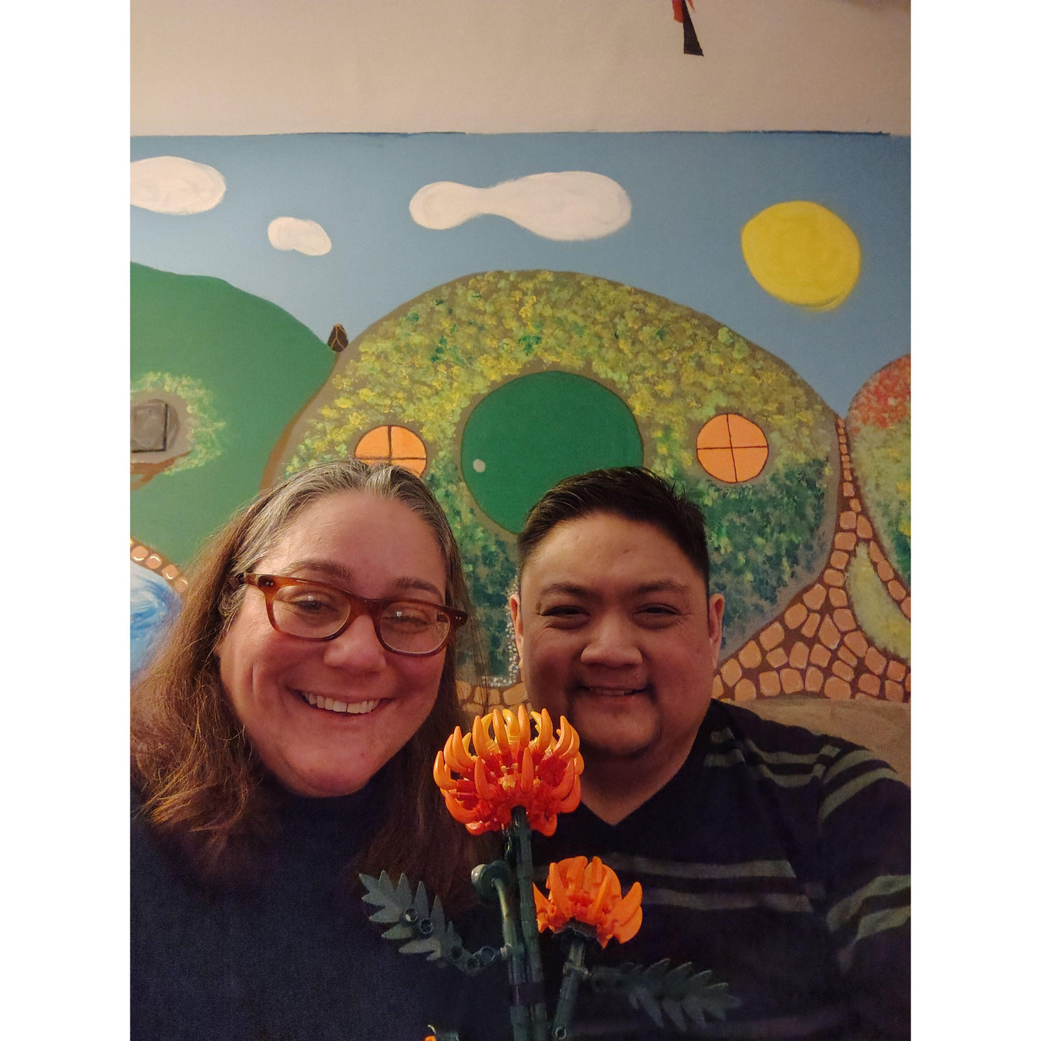 Finished building our first LEGO flower!