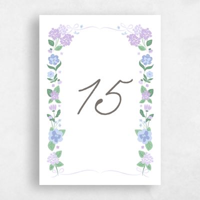 Purple Wedding Table Number - Campanule