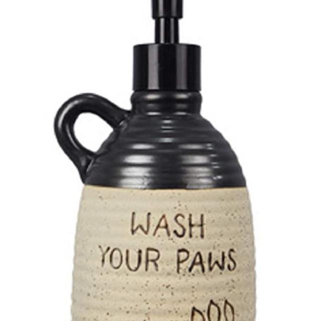 youngs Ceramic Bear Paw Soap Dispenser
