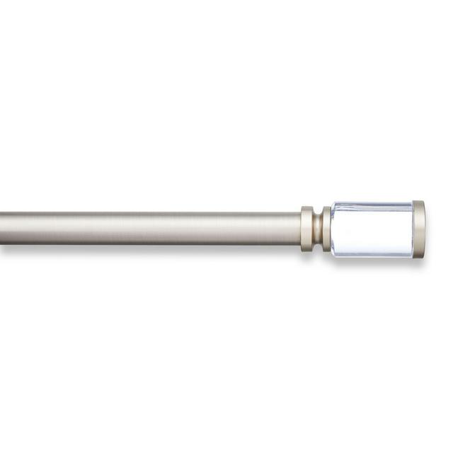Cambria® Luxe 36 to 72-Inch Clear Cylinder Adjustable Curtain Rod Set in Brushed Nickel