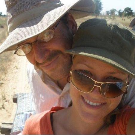 First couple's selfie ever taken! 2009 at the very beginning of our trip in Dogon Country. What you can't see is the donkey hauling us. Taken after Tim gave himself a mustache for a Halloween costume.