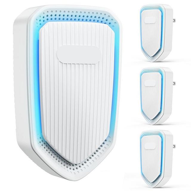 Air Ionizers Plug In Negative Ion Air Purifiers Quiet Air Freshener for Home Bedroom Office Basement - Portable Mini Air Cleaner Odor, Smoke, Dust, Pet Smell (4, White)