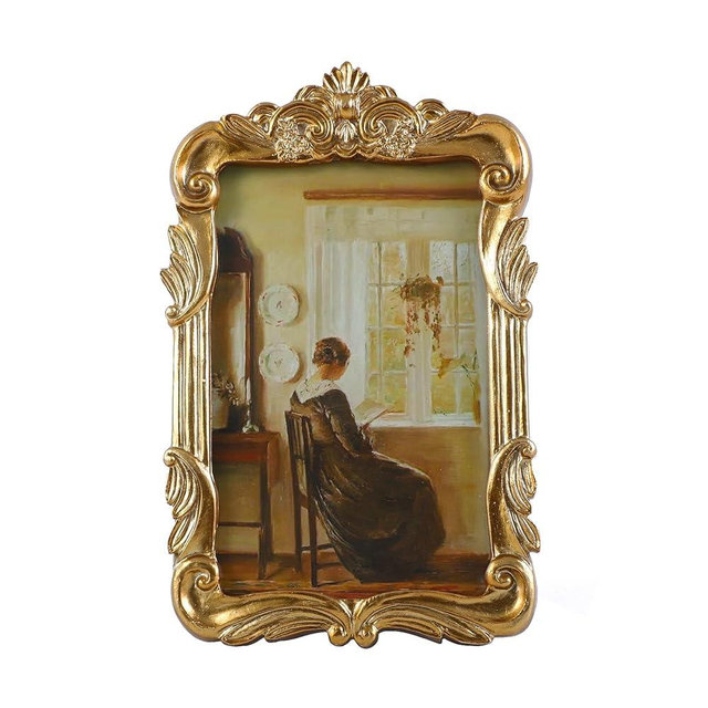 Kangce Vintage Picure Frames 4x6 Antique Victorian Gold Bronze Picture Frames for Tabletop and Wall Mount Ornate Retro Home Decor Gallery Wall Art (4x6 inch)