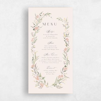 Linen, Beige Wedding Menu - Darcy Foil
