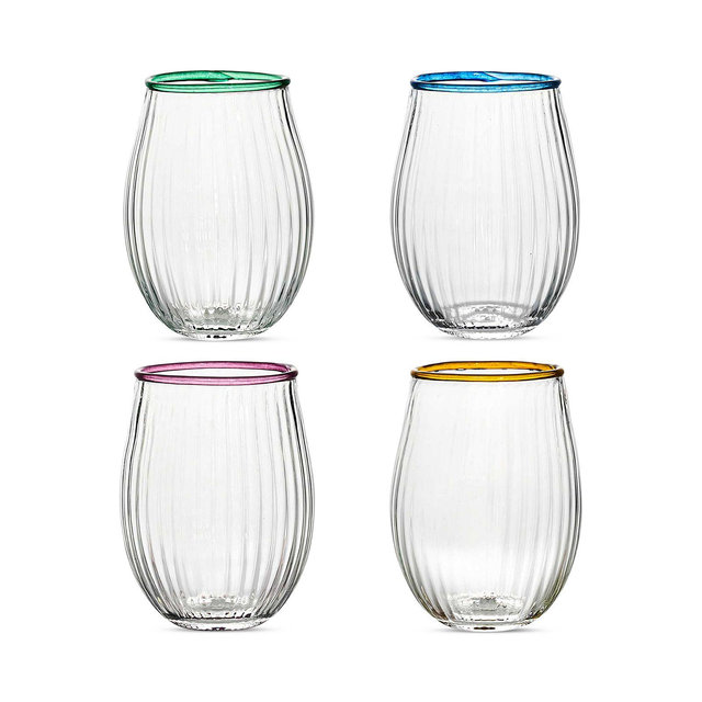 Juliska Nell Stemless Wine Glasses, Set of 4