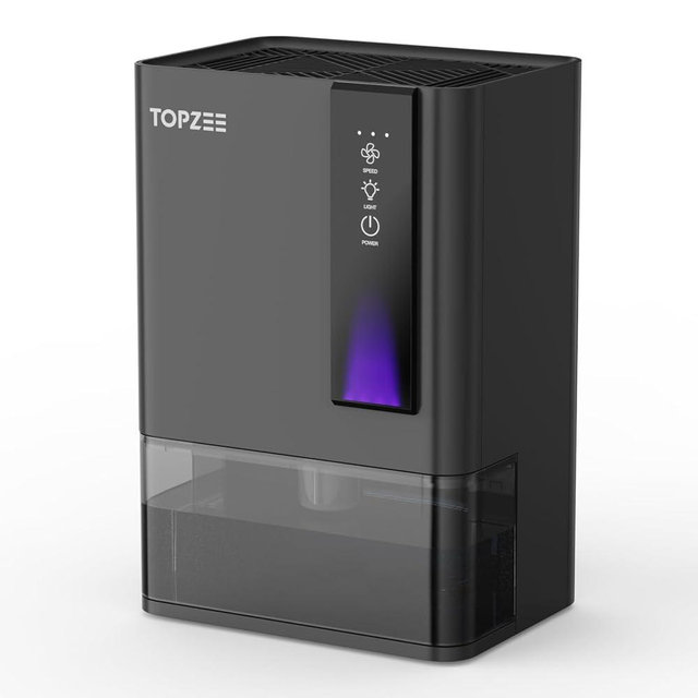 Dehumidifiers for Home, Dehumidifier for Bedroom Bathroom Basement with Auto Shut Off, Dual-Semiconductor Quiet Dehumidifier, Black
