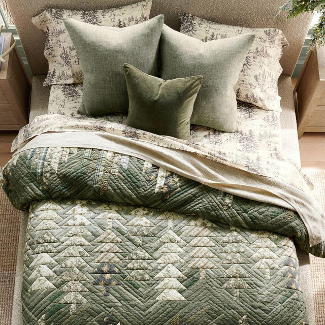 Winter Spruce Quilt, Green Multi, King/Cal King