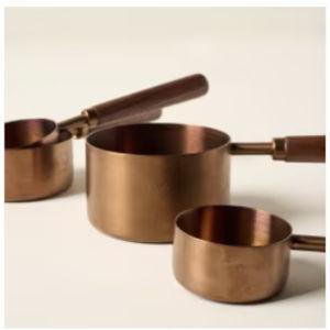 Walnut and Copper Measuring Cups