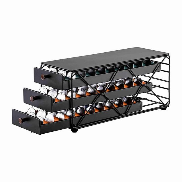 ZCDCP Coffee Pod Holder Drawer Storage,Compatible with Nespresso Originaline pod,Office Kitchen Counter Organizer(90 pods-3tiers)