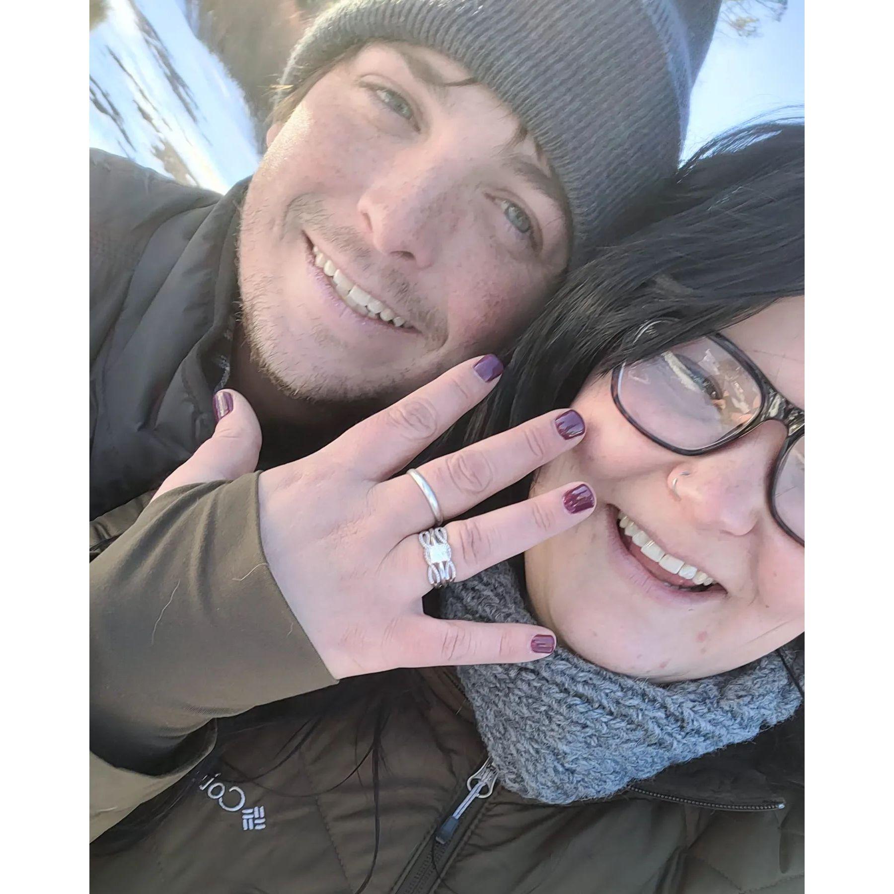 Cheryl took a break between screaming from the actual mountain tops to take this photo when we got engaged