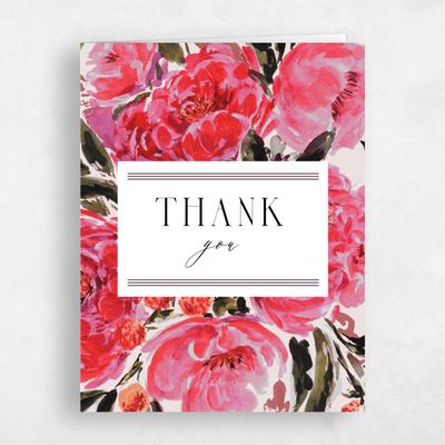 Light Mauve, Purple Wedding Thank You - Waverly Portrait