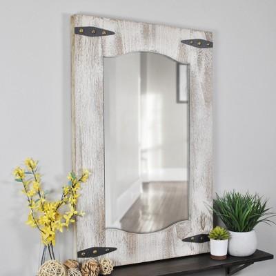 33.5"x21.5" Barn Door Mirror Desert Tan - FirsTime