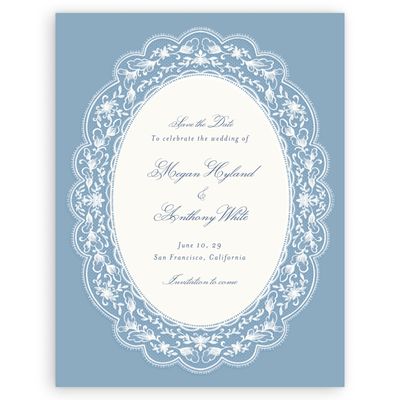 Blue Floral Wedding Digital Save the Date - Jonquil Portrait