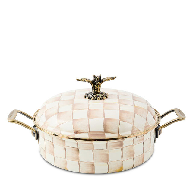 MacKenzie-Childs Mocha Check 5 Qt. Casserole