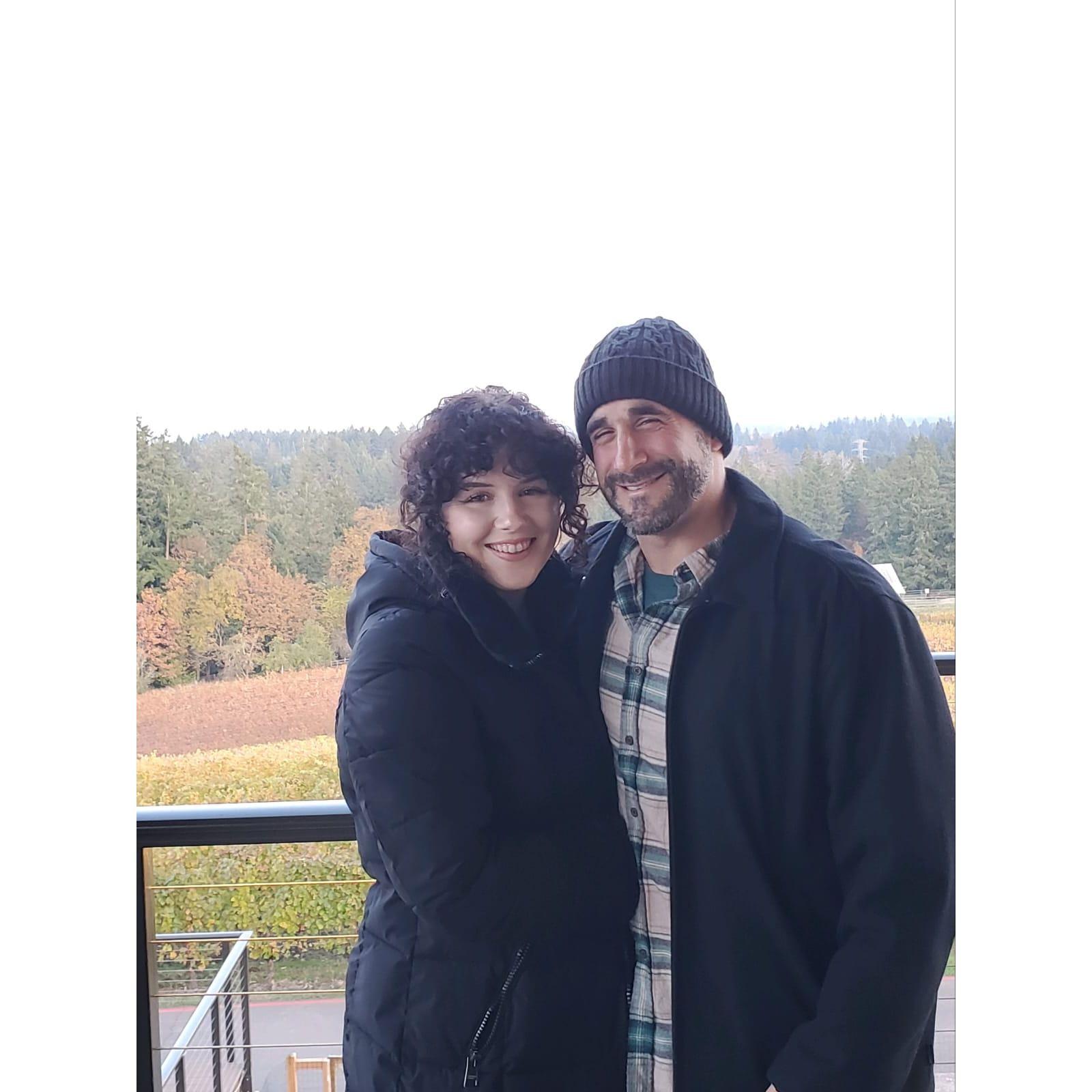 A chilly afternoon at Hawks View Winery in Sherwood, OR.