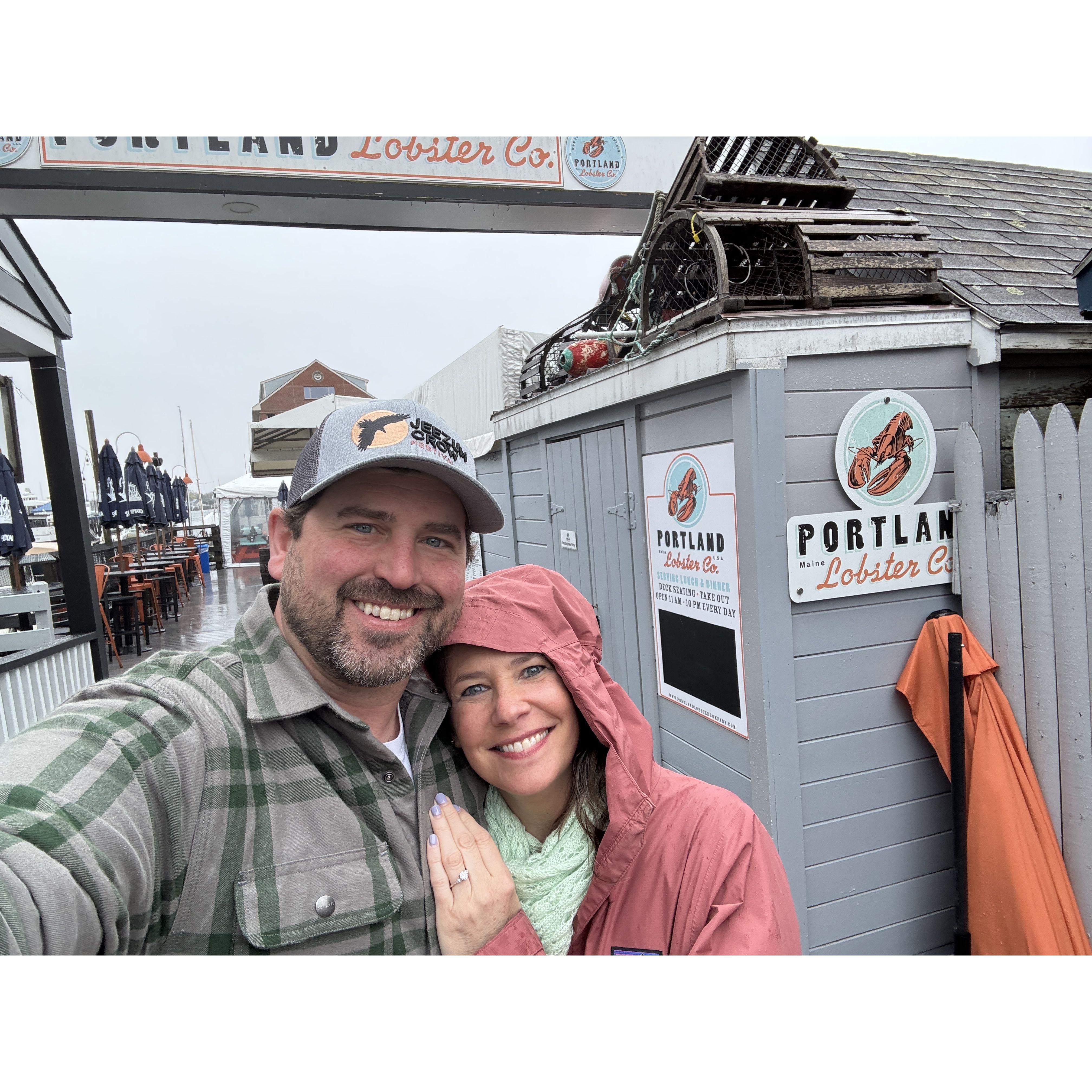 Day after proposal, with the real ring