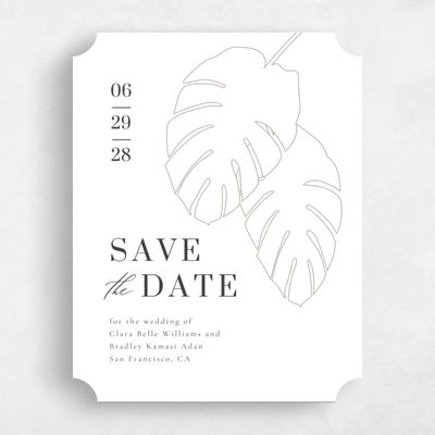 Beige Ticket Wedding Save the Date - Talana Classic