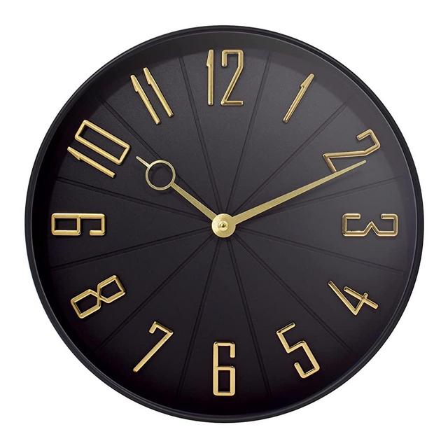 Westclox 32256W 12" Modern Dial with Raised Numbers Wall Clock for Living Room, Home Office and Bedroom (Black)