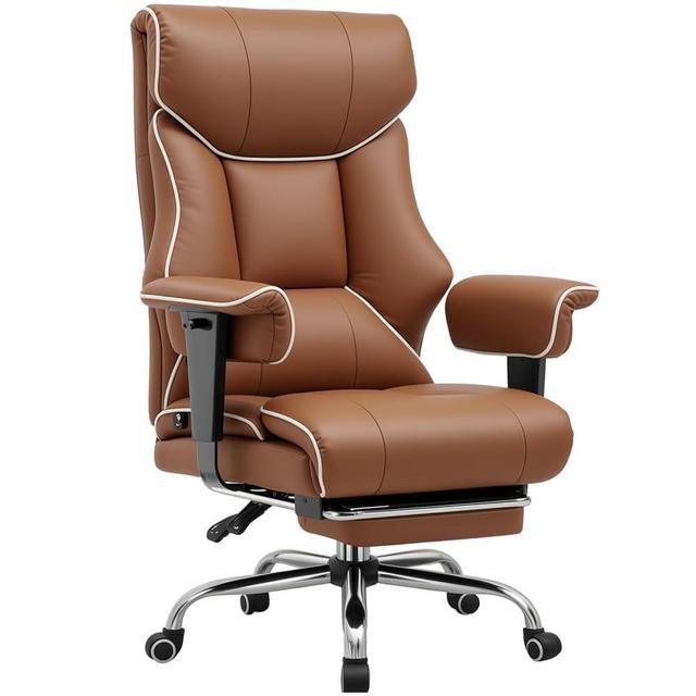 GTRACING Big and Tall Gaming Chair 400lbs Heavy Duty Office Chair with Foot Rest & Ergonomic Pocket Spring Cushion, High Back Lumbar Support for Lower Back Pain Relief, Coffee Brown