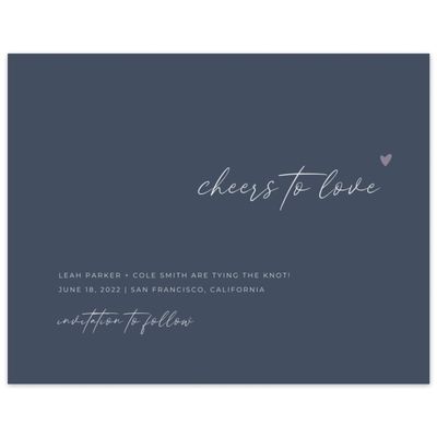 Grayed Navy, Blue Wedding Digital Save the Date - Marley Type