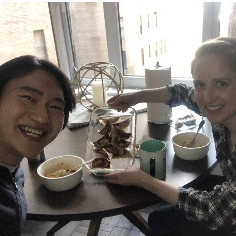 Our first time making dumplings together